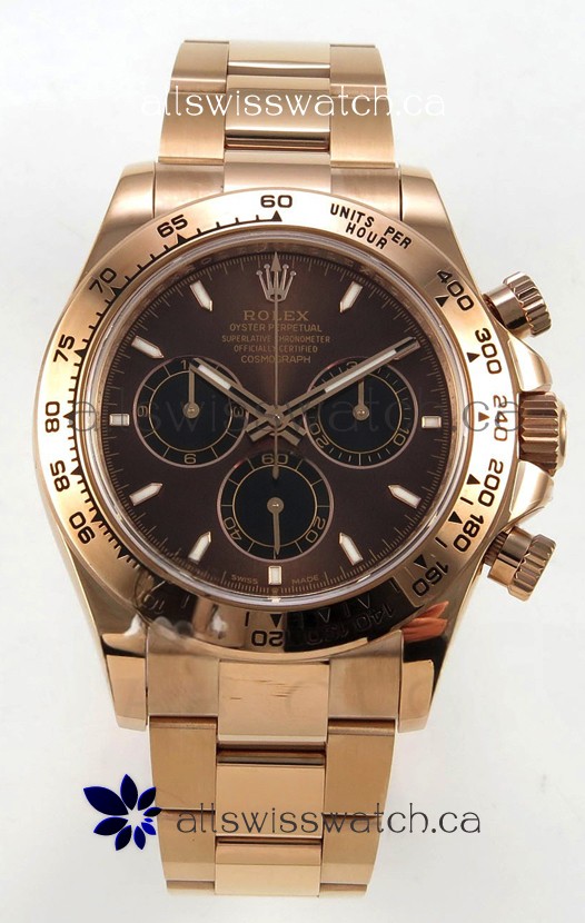 Rolex Daytona 126505 Rose Gold Brown Dial FREE SPRUNG MVMT Super Clone Watch 