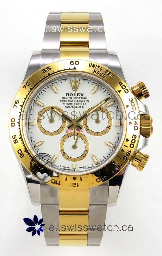 Rolex Daytona 126503 Two Tone White Dial FREE SPRUNG MVMT Super Clone Watch 
