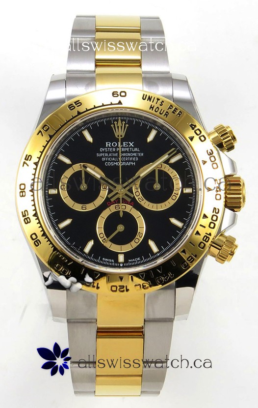 Rolex Daytona 126503 Two Tone Black Dial FREE SPRUNG MVMT Super Clone Watch 