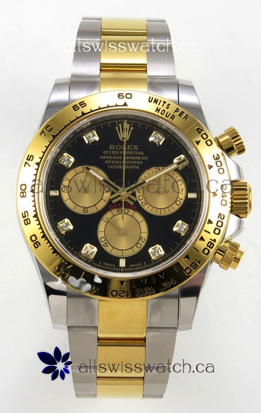 Rolex Daytona 126503 Two Tone Black Dial FREE SPRUNG MVMT Super Clone Watch 