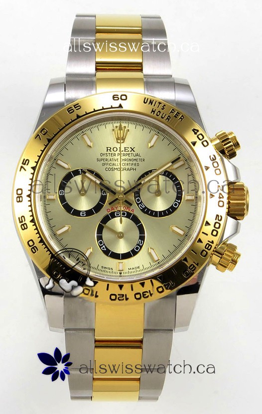 Rolex Daytona 126503 Two Tone Gold Dial FREE SPRUNG MVMT Super Clone Watch 
