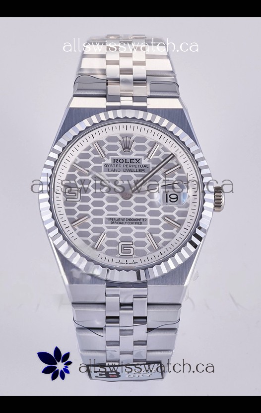 Rolex Land-Dweller 127336 Steel Honeycomb Dial 40MM Super Clone Watch 