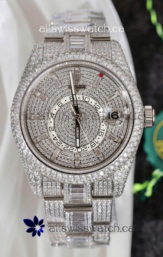 Rolex Sky-Dweller REF #m336934 moissanite Iced Out Swiss Replica Watch 