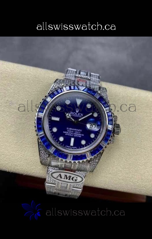 Rolex Submariner 116610 Iced Out Edition 20 Blue Dial Swiss Replica Watch 
