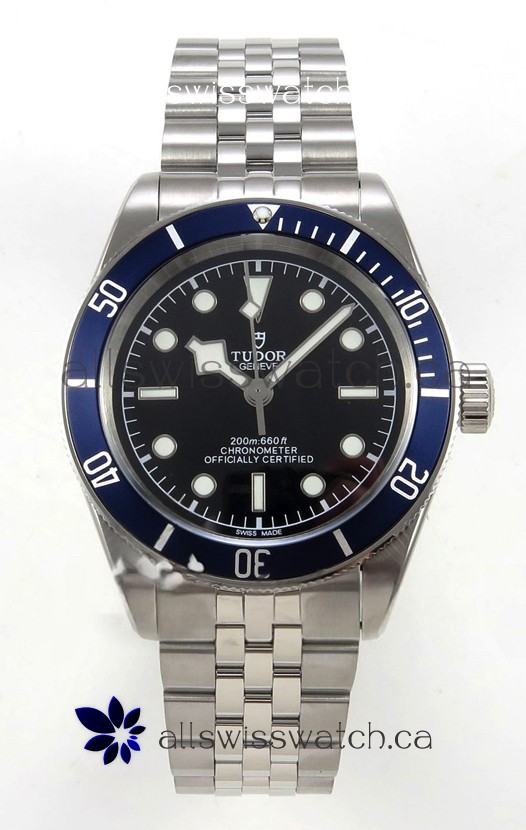 Tudor Black Bay 41 Black Dial Blue Bezel Jubilee Super Clone Watch 
