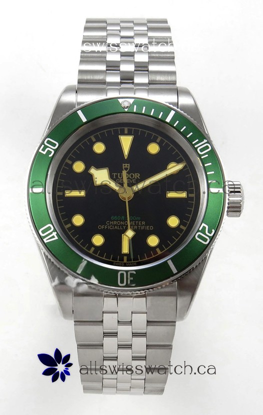 Tudor Black Bay 41 Black Dial Green Bezel Jubilee Super Clone Watch 
