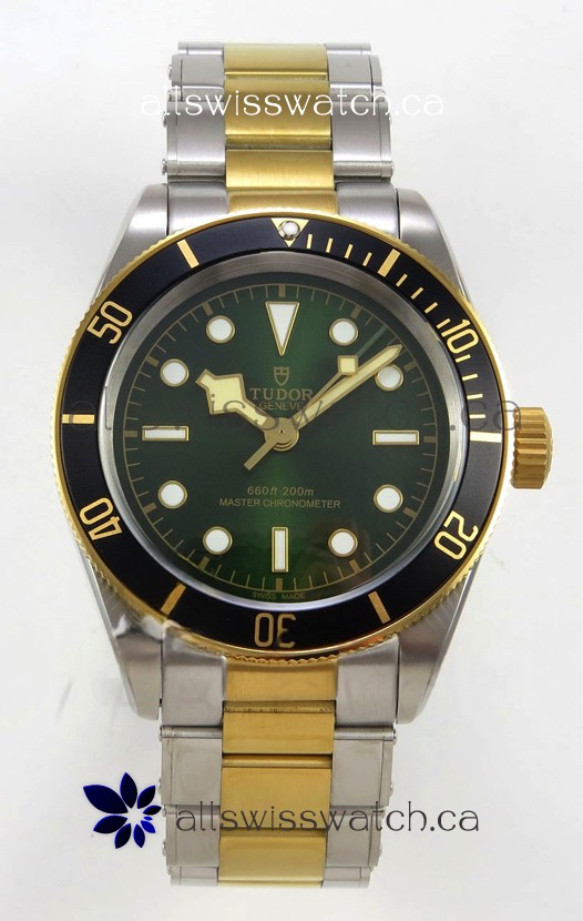 Tudor Black Bay 41 Two Tone Yellow Gold Green Dial Super Clone Watch 