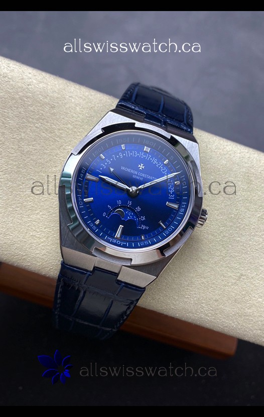 Vacheron Constantin Overseas True Moon Phase Steel Case Blue Dial Swiss Replica Watch 