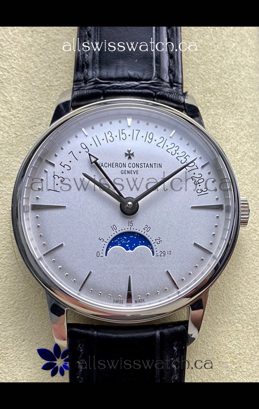 Vacheron Constantin Patrimony Moonphase Stainless Steel Steel Dial Swiss Replica Watch 