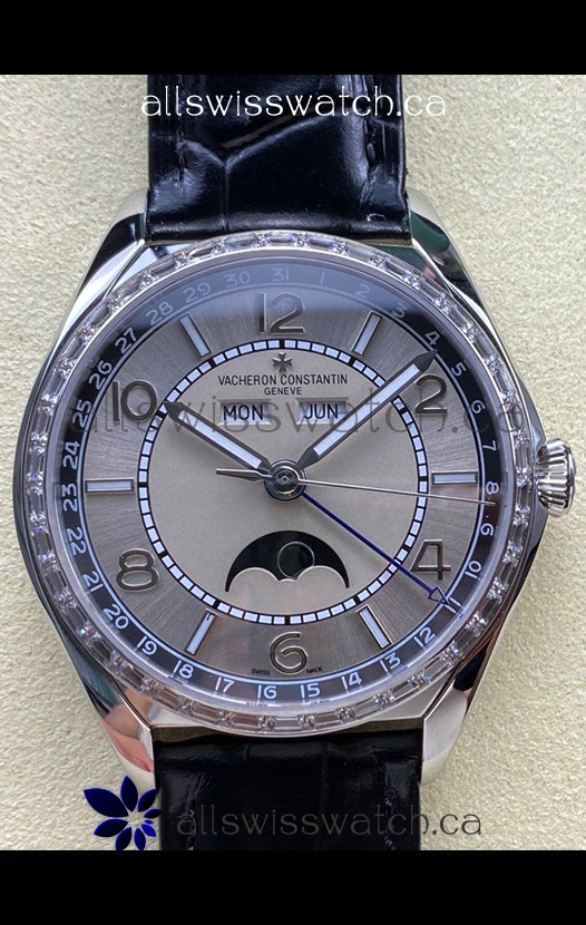 Vacheron Constantin Fiftysix Moonphase Steel Dial Steel Case Swiss Replica Watch 
