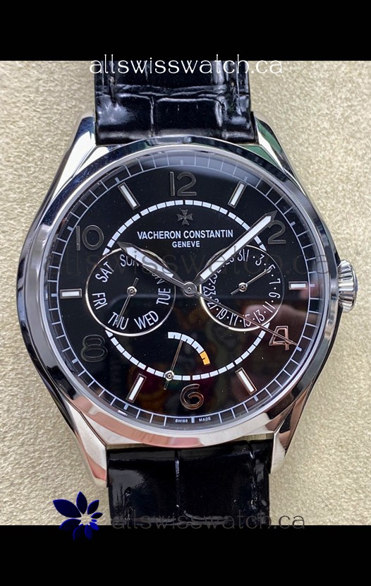 Vacheron Constantin Fiftysix Day-Date Stainless Steel Black Dial Swiss Replica Watch 