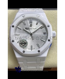 Audemars Piguet Royal Oak 15500 White Ceramic Super Clone Replica Watch 