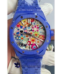Audemars Piguet Super Clone Royal Oak Blue Ceramic Watch in Sun-Flower Dial 