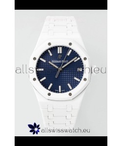Audemars Piguet Royal Oak 15500 White Ceramic Super Clone Blue Dial Watch 