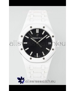 Audemars Piguet Royal Oak 15500 White Ceramic Super Clone Black Dial Watch 