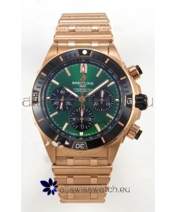 Breitling Chronomat Super Clone B01 42 Edition Swiss Rose Gold Casing Green Dial 