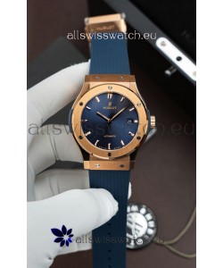 Hublot Super Clone Classic Fusion Titanium Rose Gold Blue Dial 42MM Watch