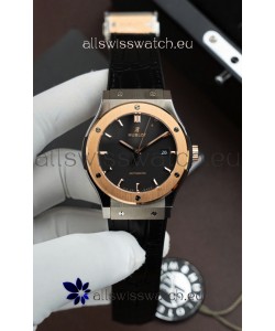 Hublot Super Clone Classic Fusion Titanium Two Tone Rose Gold Black Dial 42MM Watch