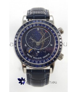 Patek Philippe Grand Complications 6102 Blue Dial Blue Diamonds Swiss Replica Watch 