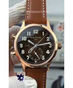 Patek Philippe Complications 5524G Calatrava Travel Time Blue Dial Replica Watch 