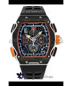 Richard Mille Super Clone RM65-01 Carbon Casing Replica Watch in Black Strap 