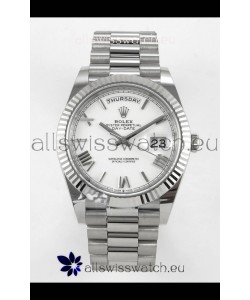 Rolex Day Date Super Clone White Dial 40MM 220 Grams Swiss Replica watch 