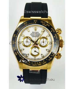 Rolex Daytona Super Clone 116518 Yellow Gold White Dial Original Cal.4130 Movement