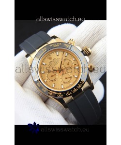 Rolex Daytona Japanese Movement Gold Casing Replica Watch in Gold Dial 