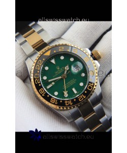 Rolex GMT Masters II Japanese Movement Replica Watch in Two Tone Green Dial