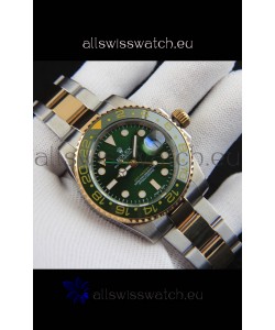 Rolex GMT Masters II 2 Tone Rose Gold Plating Japanese Replica Watch Green Dial