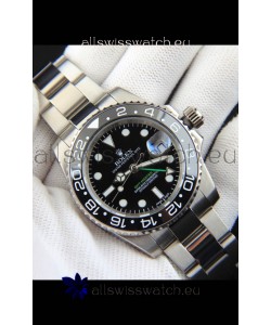 Rolex GMT Masters II Japanese Movement Replica Watch Steel Case Black Dial