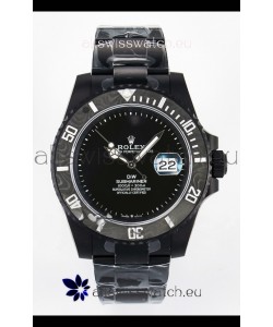 Rolex Submariner DiW DLC Coated Steel Casing Carbon Fiber Bezel Watch