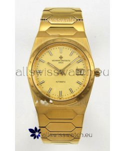 Vacheron Constantin Historiques 222 Super Clone 37MM Yellow Gold Watch in Gold Dial