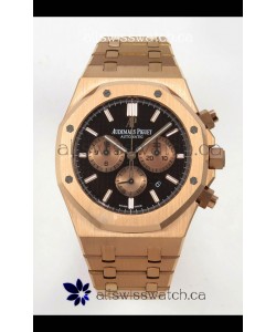 Royal Oak Chrono 26331 Rose Gold Brown Dial Super Clone Watch 