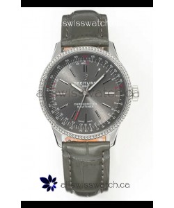 Navitimer Automatic 36 Grey Dial Steel Casing Super Clone Watch 