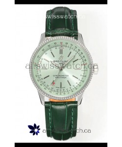 Navitimer Automatic 36 Green Dial Steel Casing Super Clone Watch 