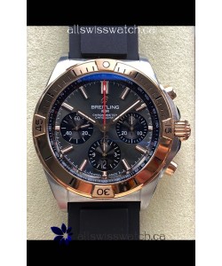 Breitling Chronomat B01 42 Grey Dial Two Tone Rubber Strap Super Clone Watch 