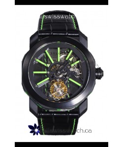 Bvlgari Octo Roma PVD Titanium Watch in Green Hour Markers Super Clone Watch 
