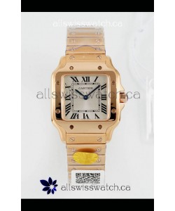 Cartier Santos Swiss Quartz 27MM Rose Gold Super Clone Watch 