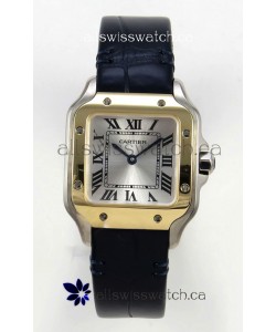 Cartier Santos Swiss Quartz 27MM Two Tone Leather Strap Super Clone Watch