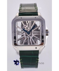 Santos De Cartier Super Clone Watch in Skeleton Dial Steel Case