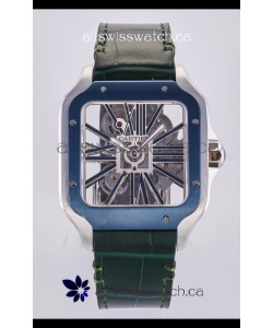Santos De Cartier Super Clone Watch in Skeleton Dial Two Tone Case