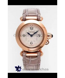 Pasha De Cartier Rose Gold Casing Watch 30MM Super Clone Watch 