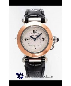 Pasha De Cartier Rose Gold Casing Watch 30MM Super Clone Watch 