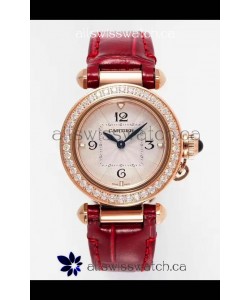 Pasha De Cartier Rose Gold Casing Watch 30MM Super Clone Watch 