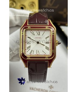 Santos Dumont 31MM Yellow Gold White Dial Super Clone Watch 