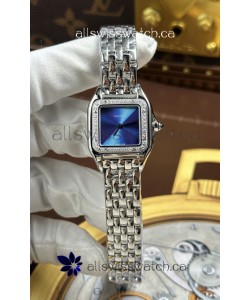 Cartier Panthere 22MM Steel Casing in Blue Dial Super Clone Watch 