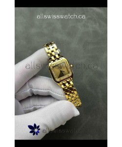 PANTHERE de Cartier 22MM Gold Dial Diamonds Super Clone Watch 