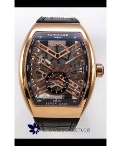 Franck Muller V45 Tourbillon Skeleton Rose Gold Super Clone Watch 