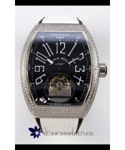 Franck Muller V45 Tourbillon Stainless Steel Diamonds Super Clone Watch 
